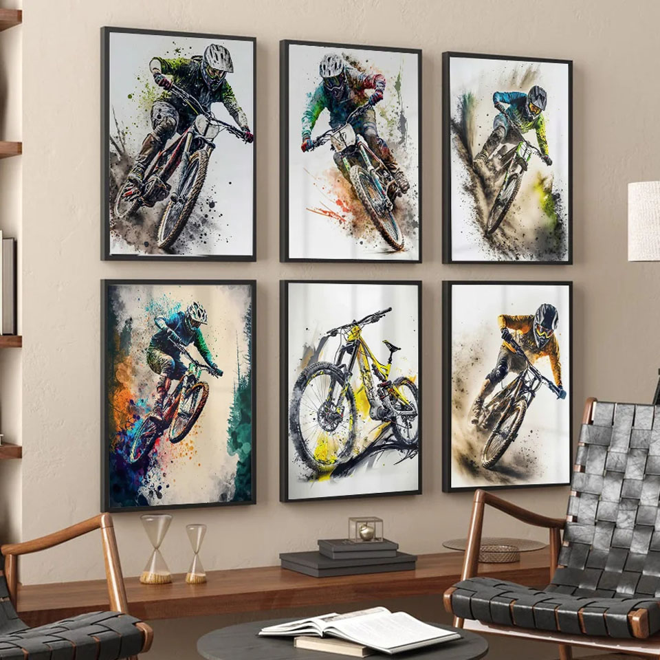 Mountain Bike Sports Wall Art  - Mountain Biking Pictures review and price